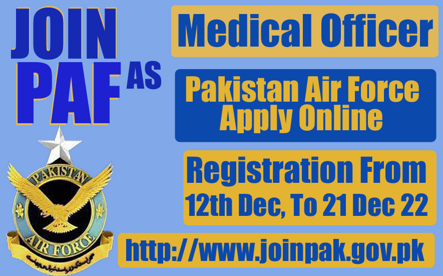 join PAF as medical officer apply online